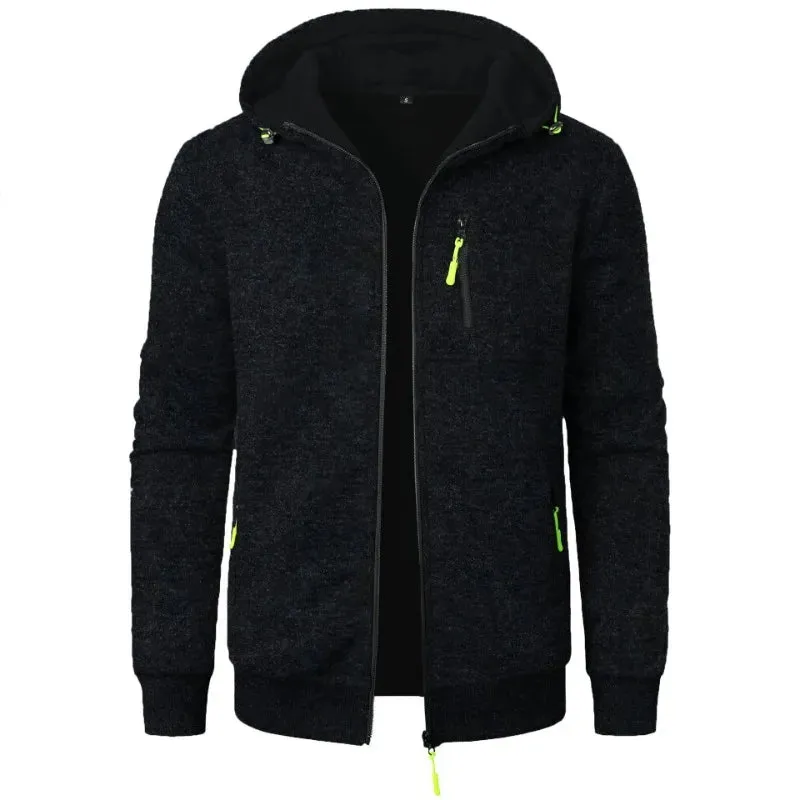 Men's Oversized Zipper Hoodie – Streetwear Winter Jacket