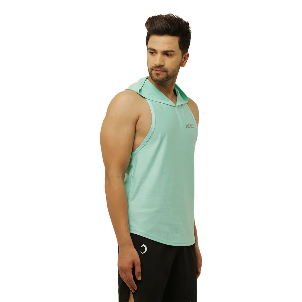 Men's Teal Green Drop Tank with Hood
