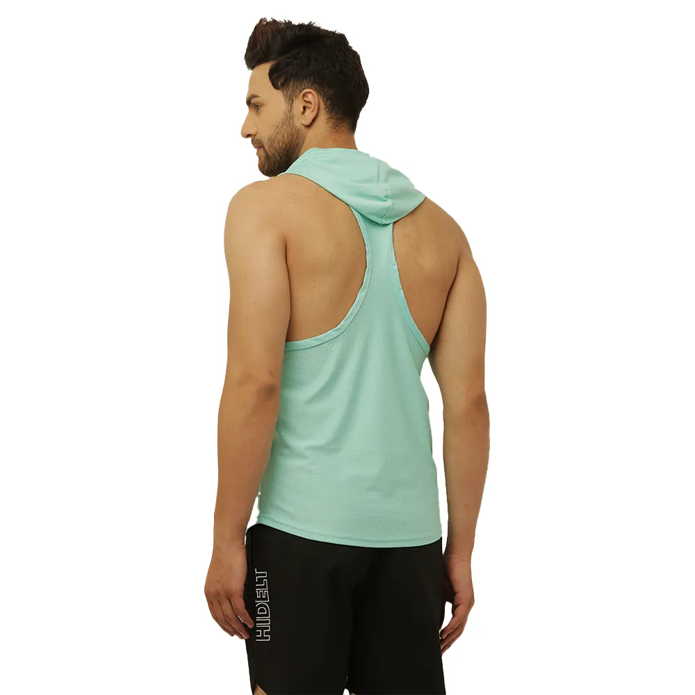 Men's Teal Green Drop Tank with Hood