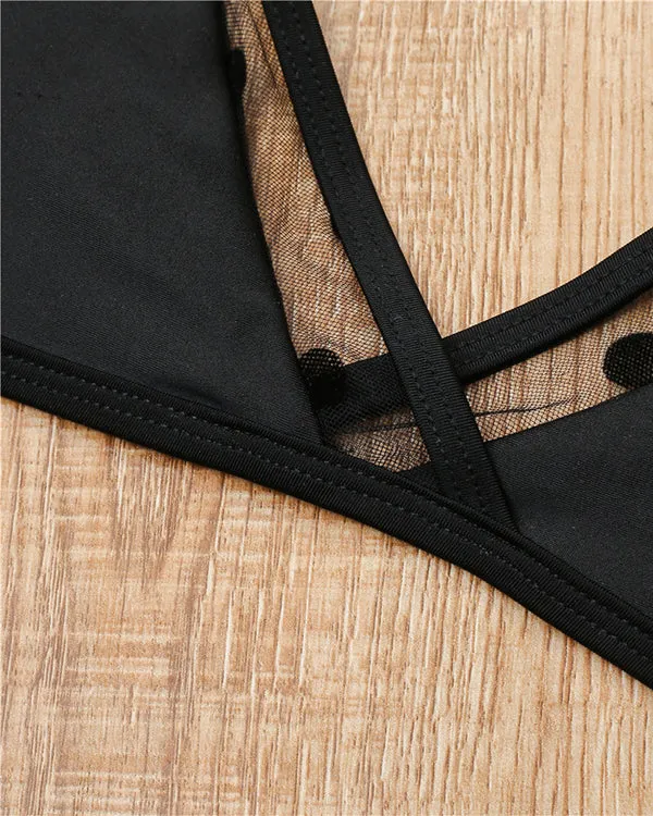 Mesh Polka Bikini Sets