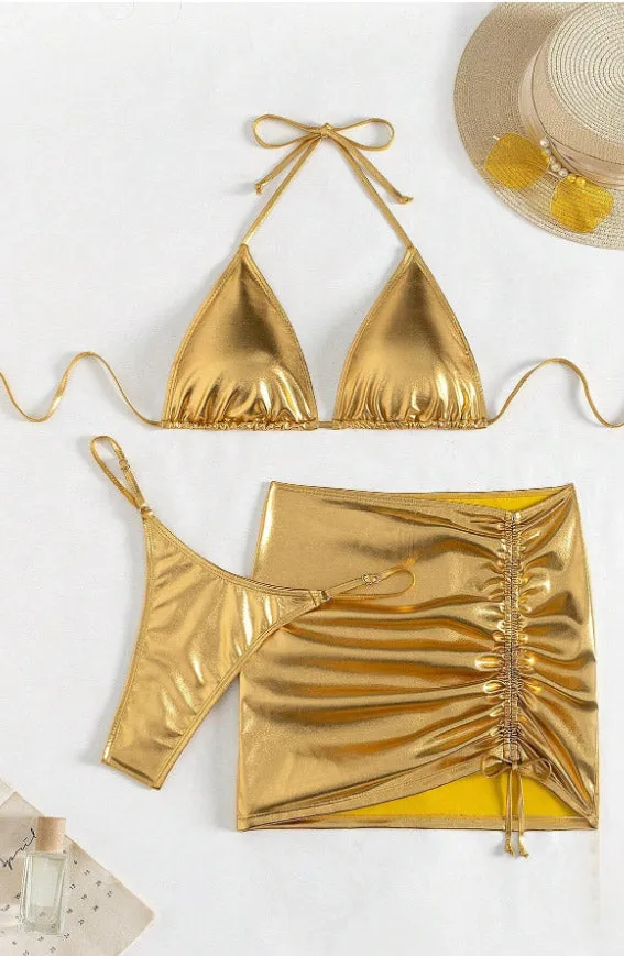 Metallic Gold Bikini Set