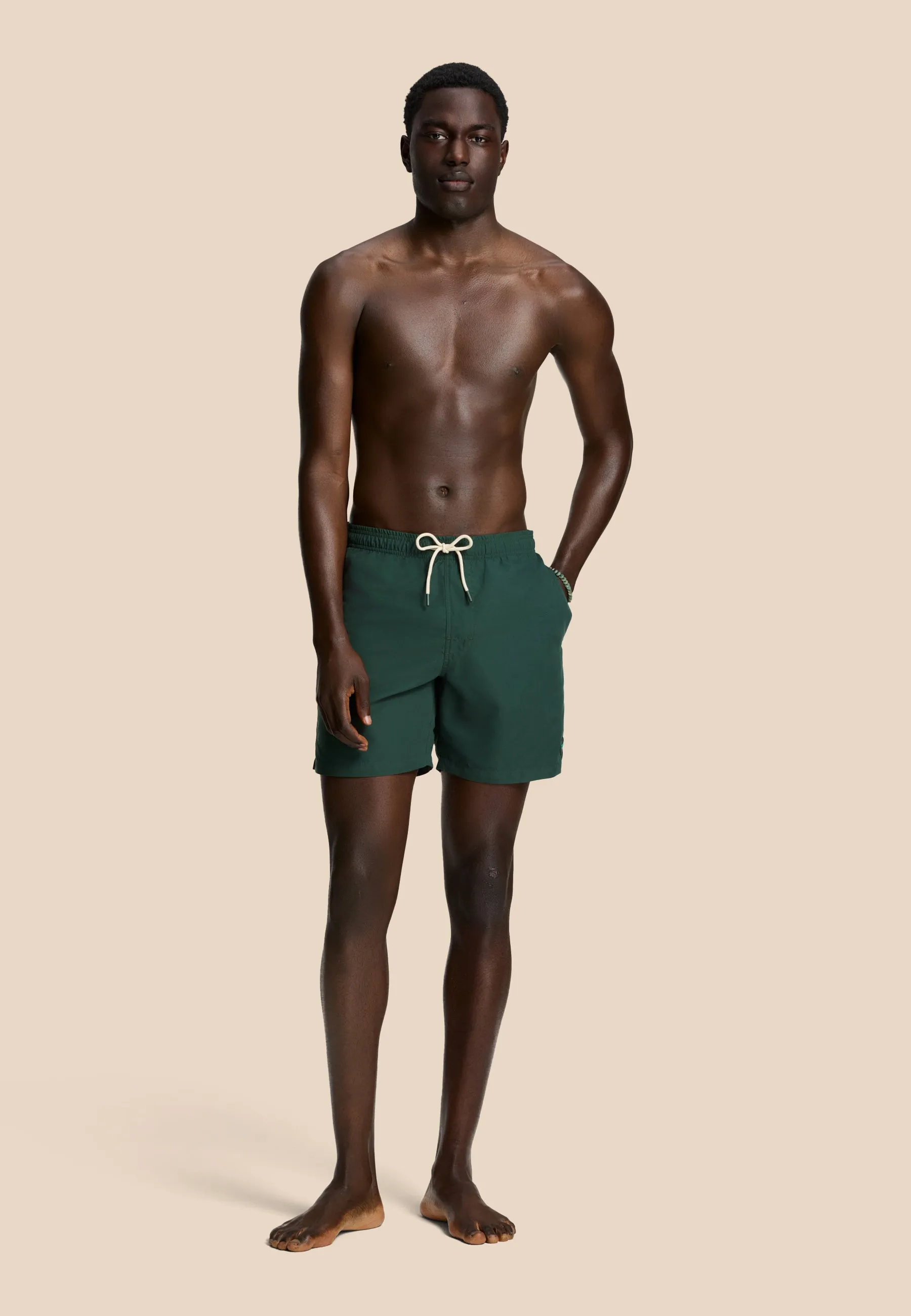 MIKE swim shorts solid | green leaf
