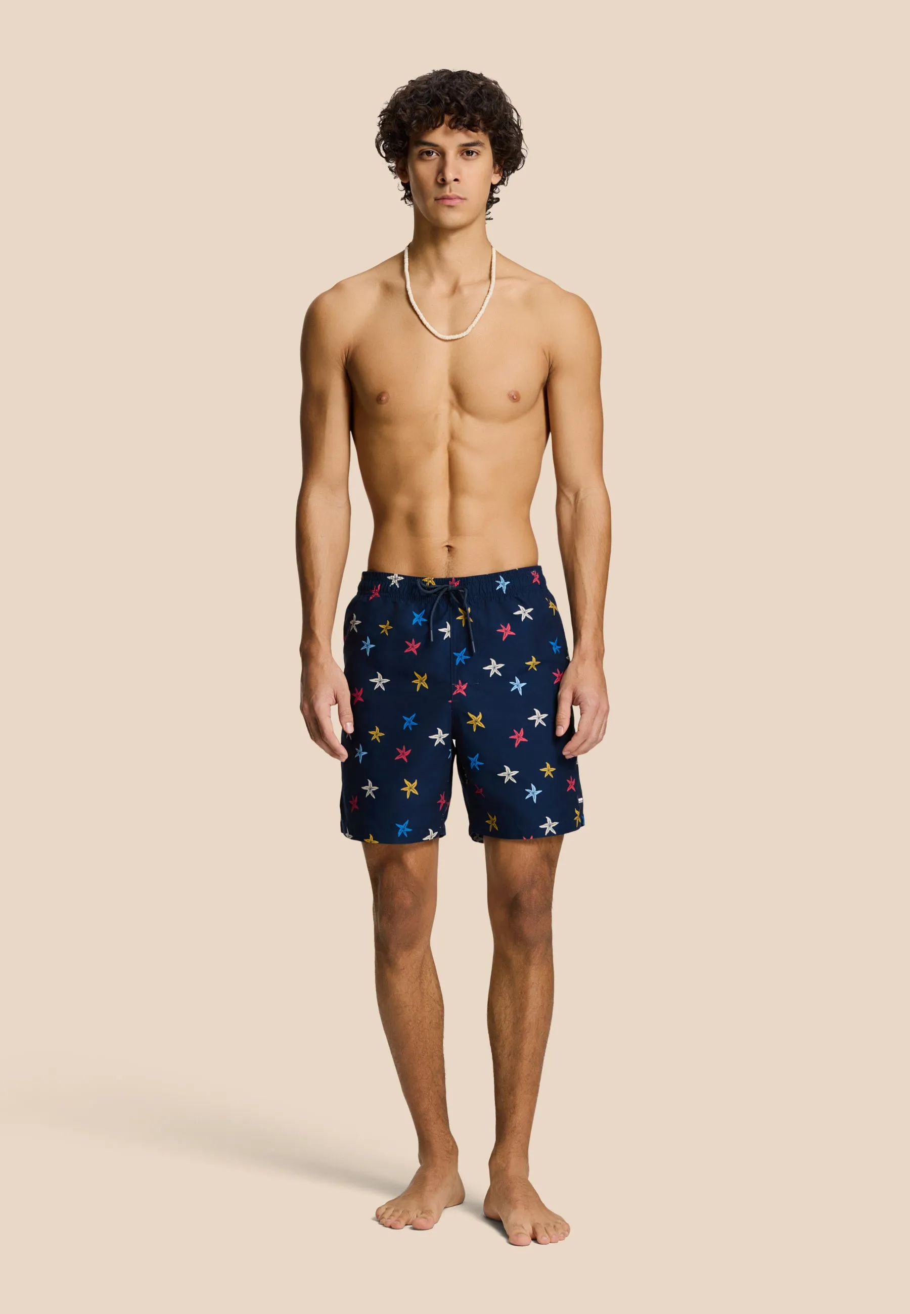 MIKE swim shorts starfishes | blue navy