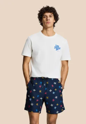 MIKE swim shorts starfishes | blue navy