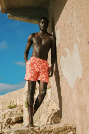 MIKE swim shorts umbrellas | orange coral