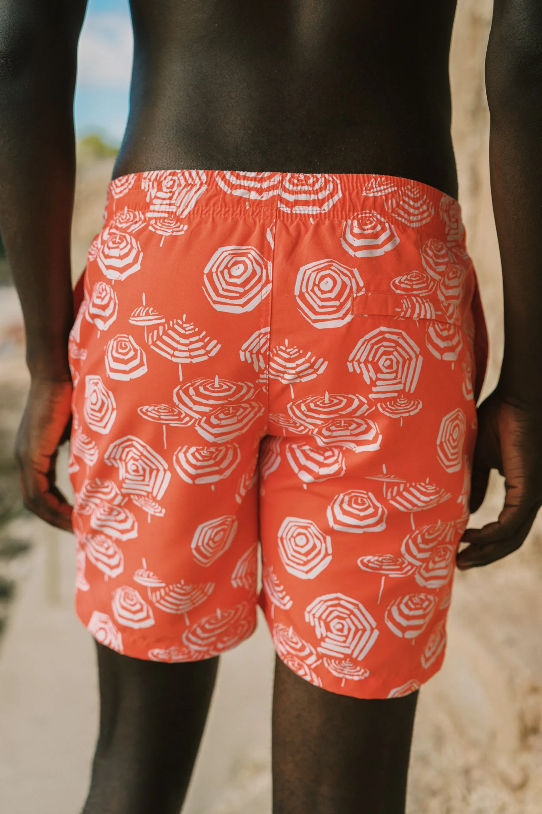 MIKE swim shorts umbrellas | orange coral