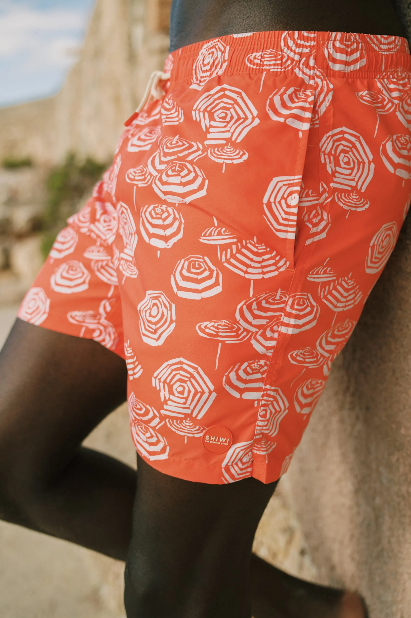 MIKE swim shorts umbrellas | orange coral