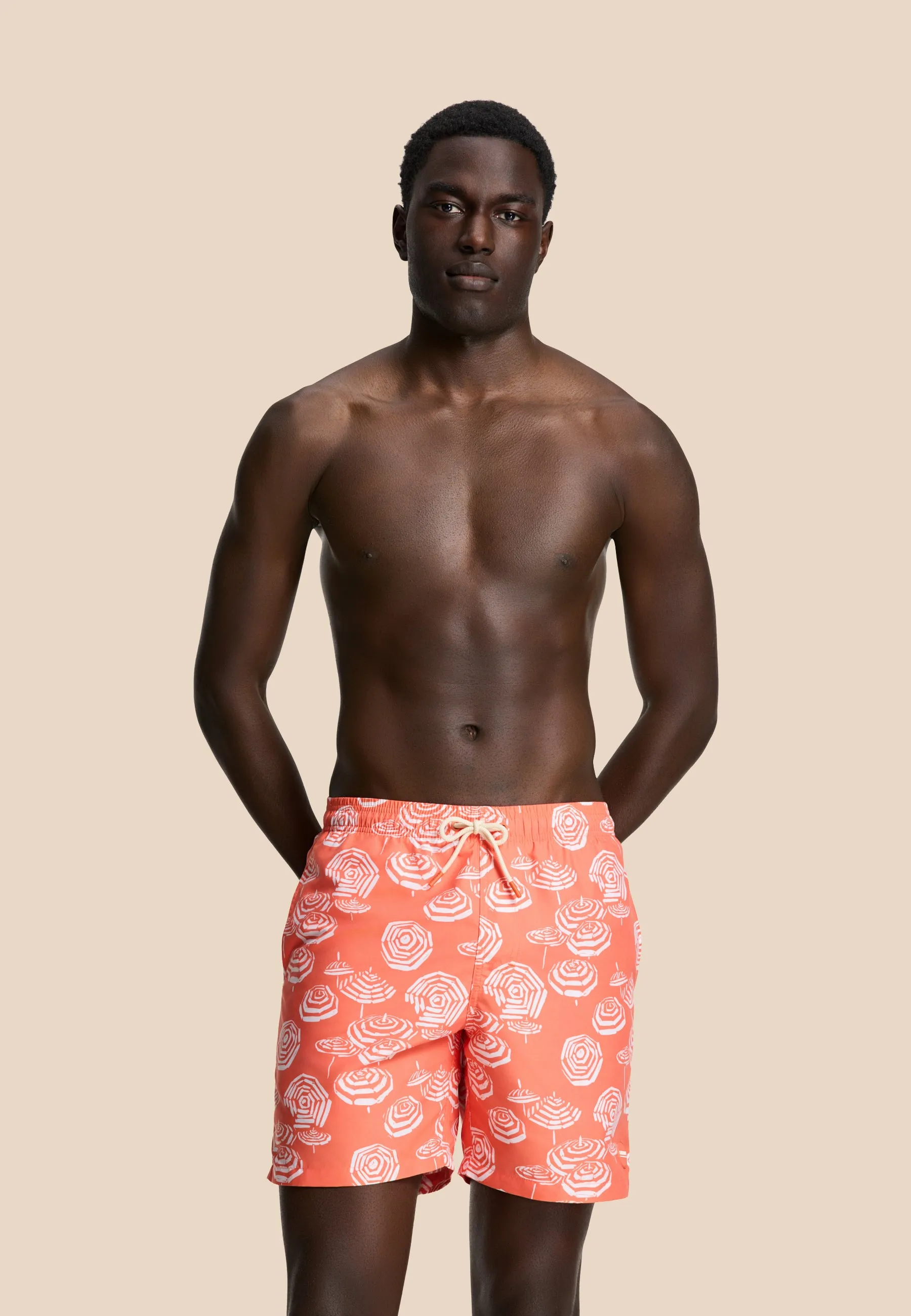 MIKE swim shorts umbrellas | orange coral