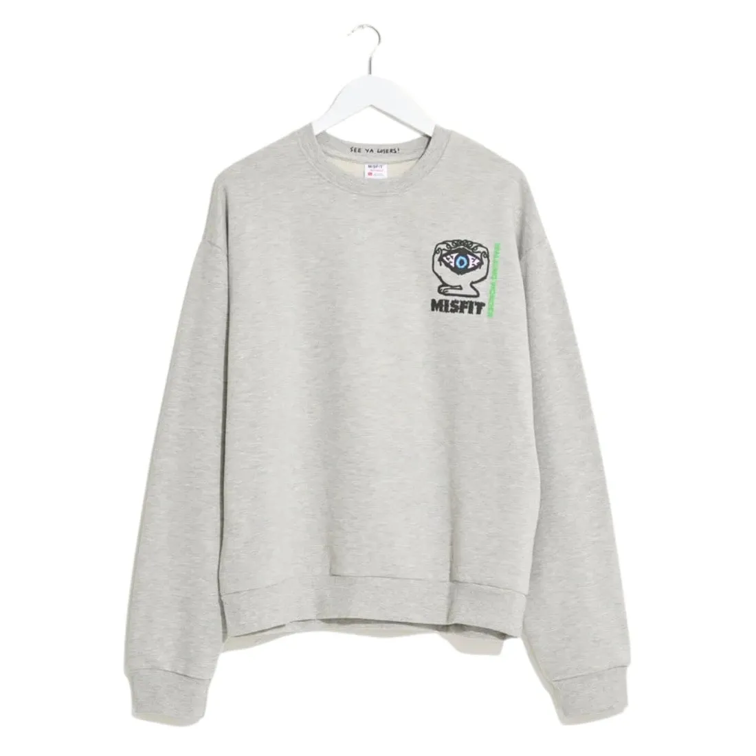 Misfit Walking Wonders Crew Sweater - Ash Heather