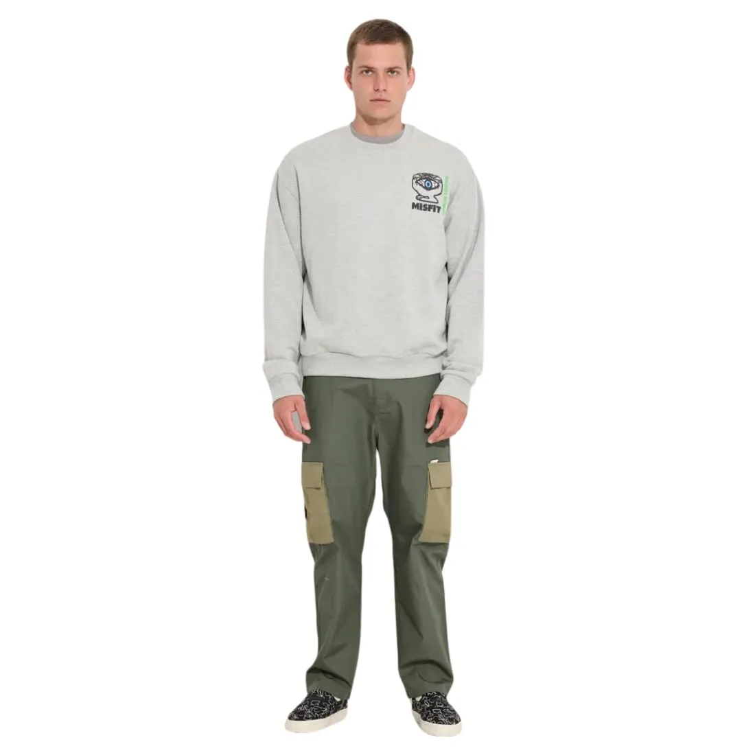 Misfit Walking Wonders Crew Sweater - Ash Heather