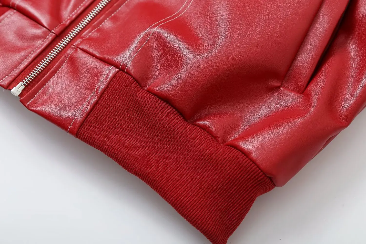 Modern Edge Women's Faux Leather Bomber Jacket