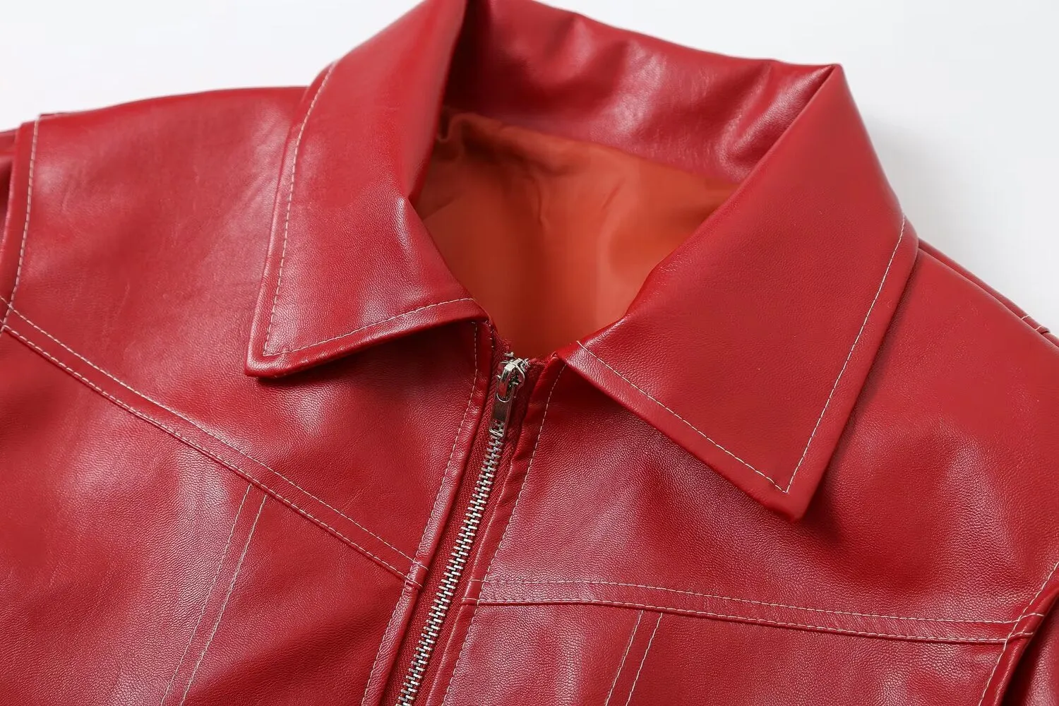 Modern Edge Women's Faux Leather Bomber Jacket