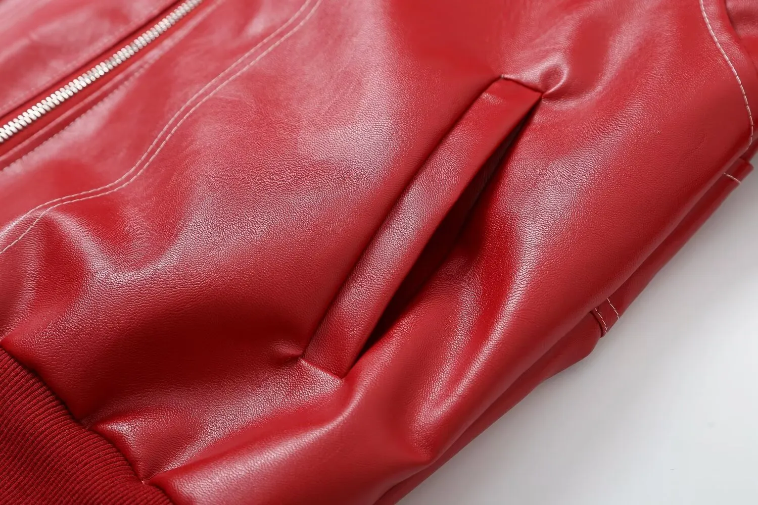 Modern Edge Women's Faux Leather Bomber Jacket