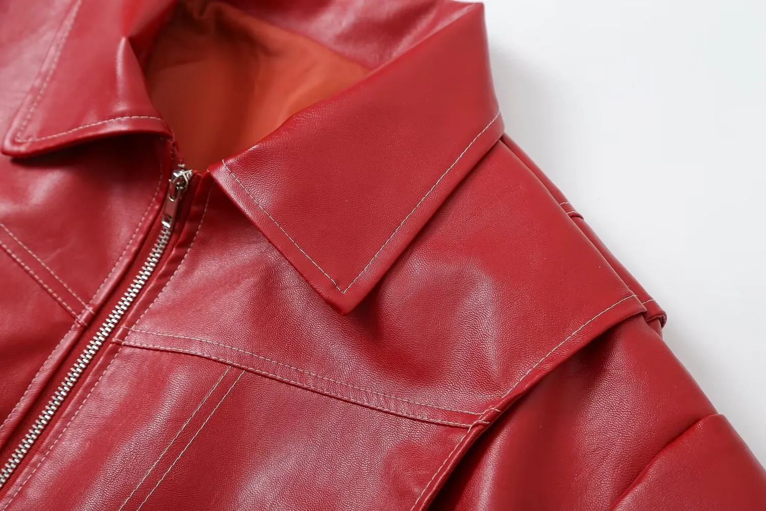 Modern Edge Women's Faux Leather Bomber Jacket