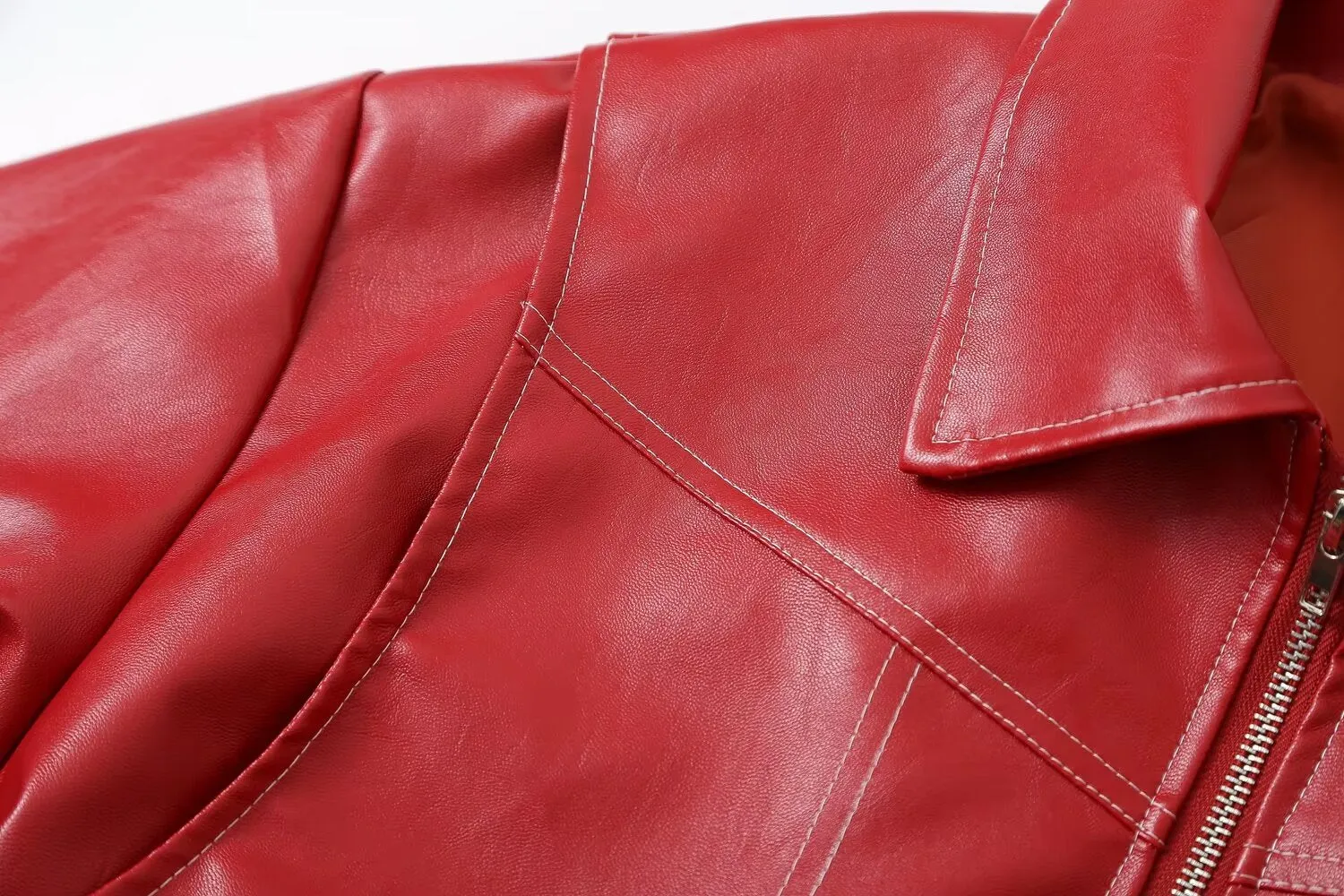 Modern Edge Women's Faux Leather Bomber Jacket