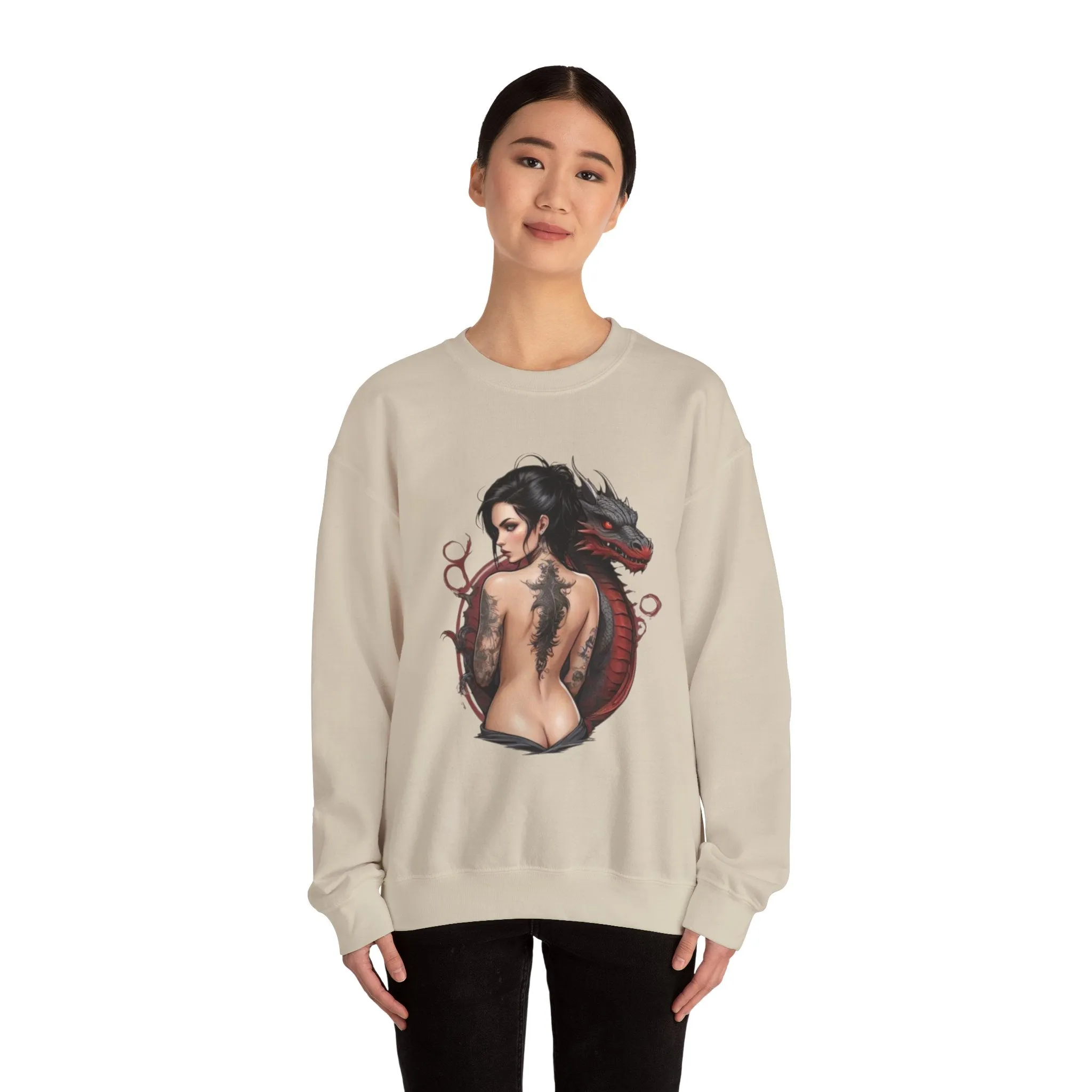Mystical Dragon & Woman Unisex Graphic Sweatshirt