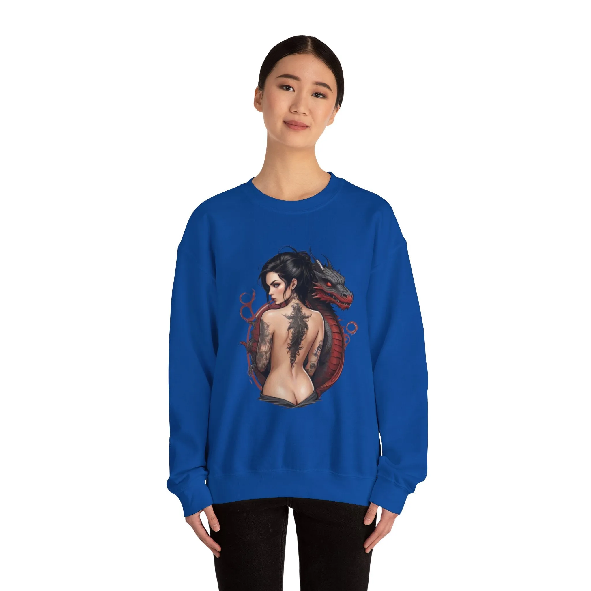 Mystical Dragon & Woman Unisex Graphic Sweatshirt
