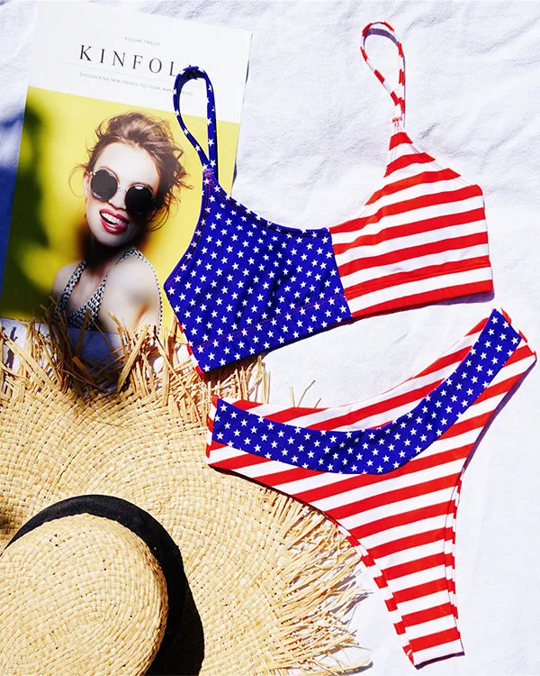 New Ameican Flag Bikini Sets
