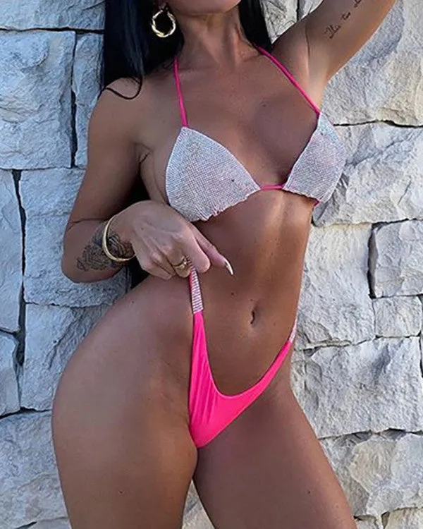 New Sequin Halter Mini Bikini Sets