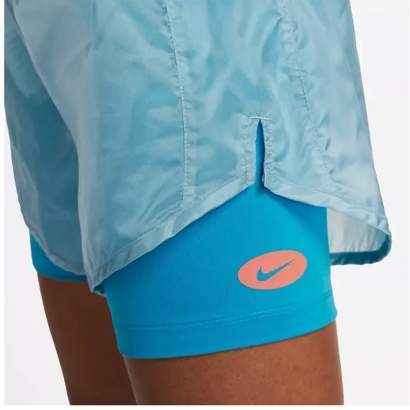 Nike women's Icon Clash Tempo Luxe Mid-rise running shorts.