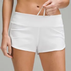 NWT New LULULEMON Speed Up Low Rise Shorts White 10