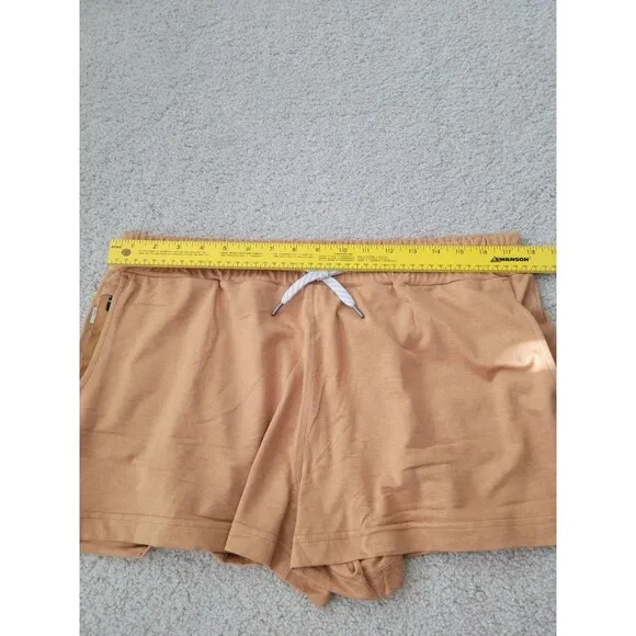 NWT VUORI Halo Performance Short Women's POCKET ATHLEISURE GYM Flax Heathers XL
