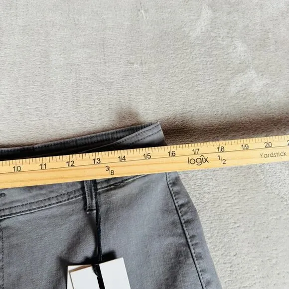 OAT New York Pants Womens 10 Gray High Rise Wide Leg Trouser Stretch Raw Hem NWT