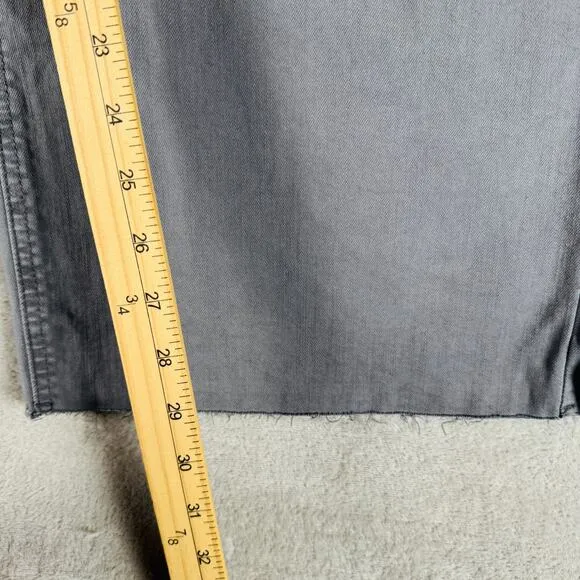OAT New York Pants Womens 10 Gray High Rise Wide Leg Trouser Stretch Raw Hem NWT