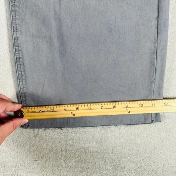 OAT New York Pants Womens 10 Gray High Rise Wide Leg Trouser Stretch Raw Hem NWT