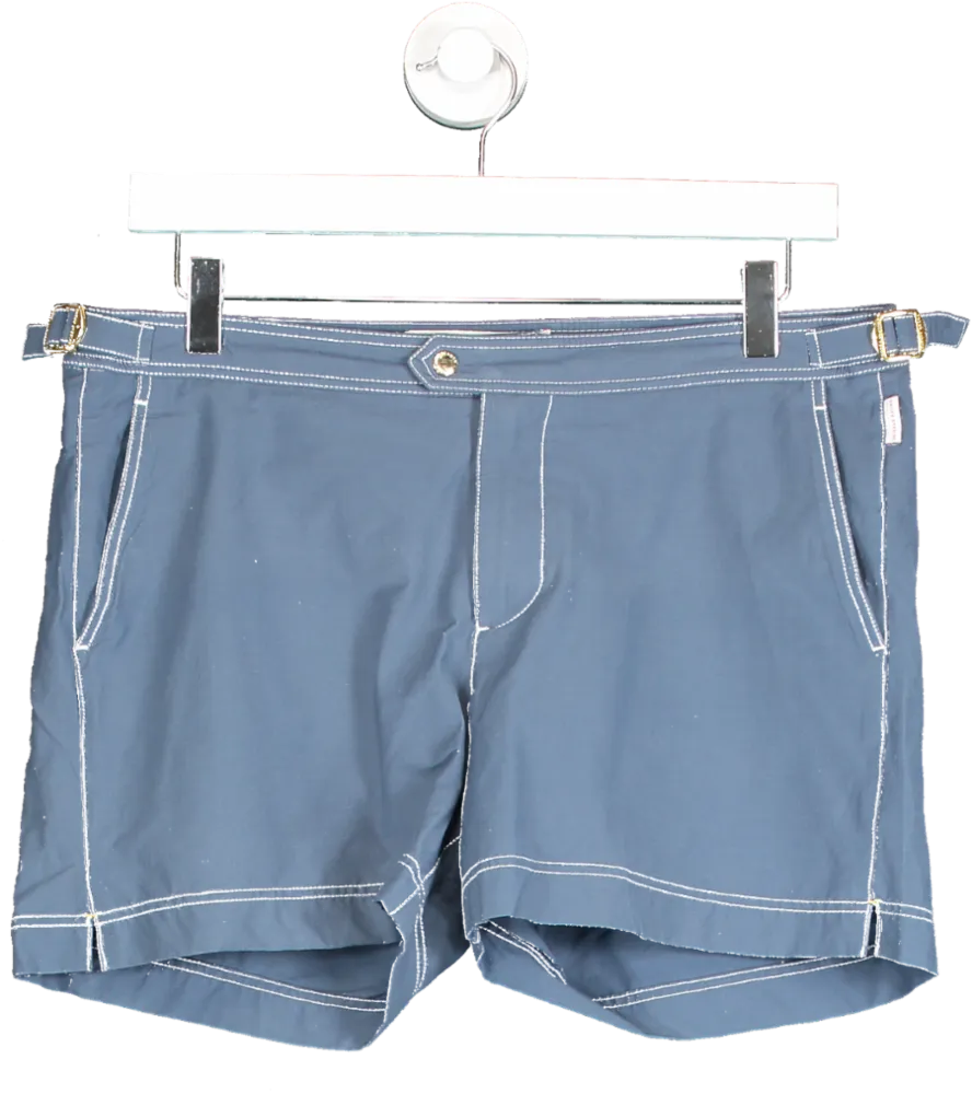 Orlebar Brown Blue Bull Dog Riviera Mid Length Swim Shorts W31