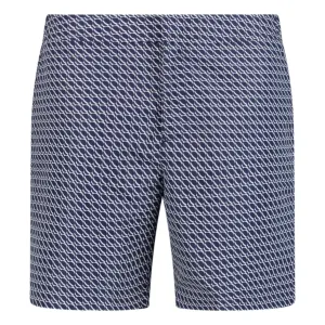 ORLEBAR BROWN BULLDOG GEOMETRIC PRINT SWIM SHORTS BLUE