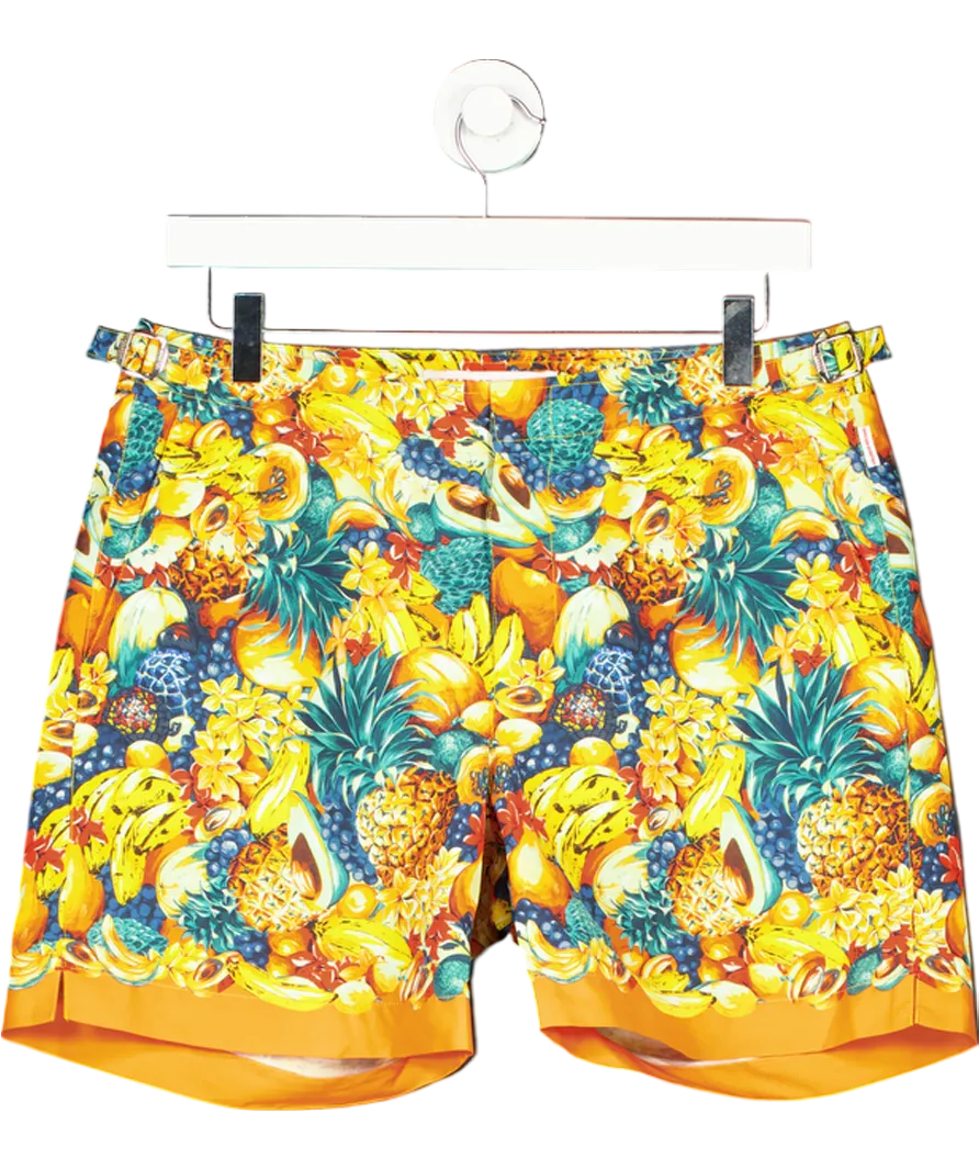 Orlebar Brown Mid-length Tropical Swim Shorts In Orange W31