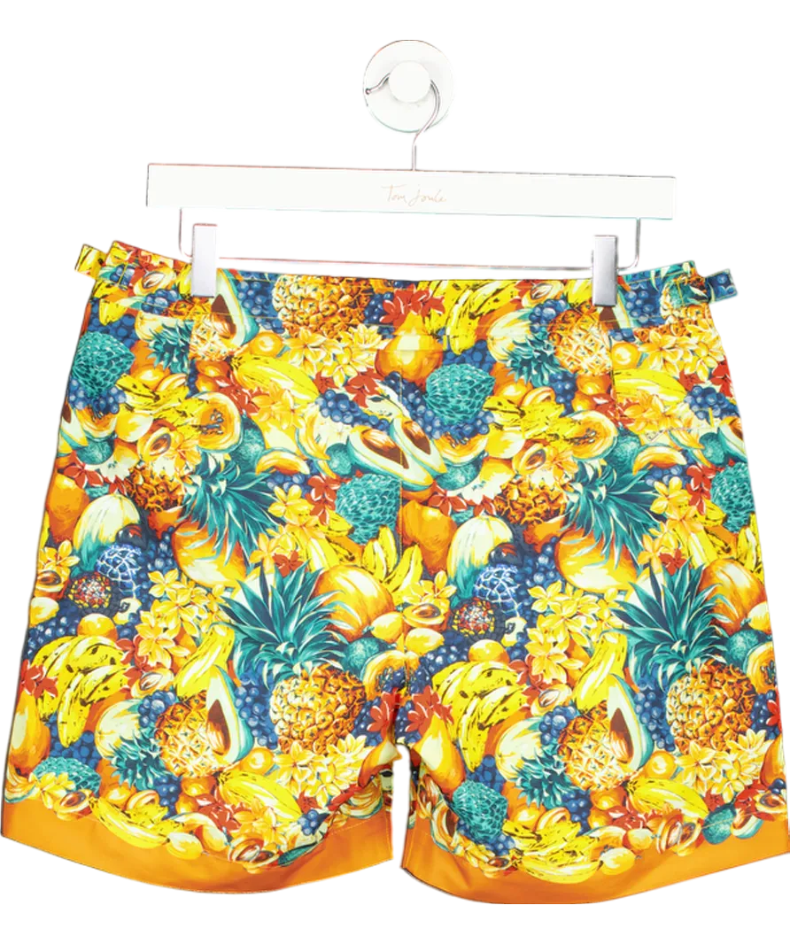 Orlebar Brown Mid-length Tropical Swim Shorts In Orange W31