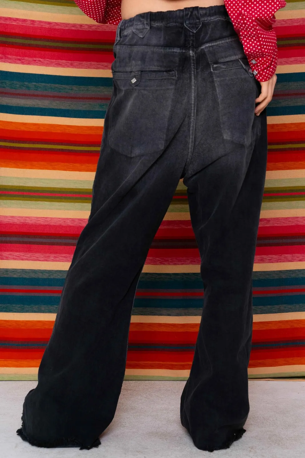 P75 Westerner Bell Bottoms Canvas Sunfaded Smoke Black