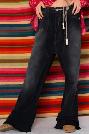 P75 Westerner Bell Bottoms Canvas Sunfaded Smoke Black