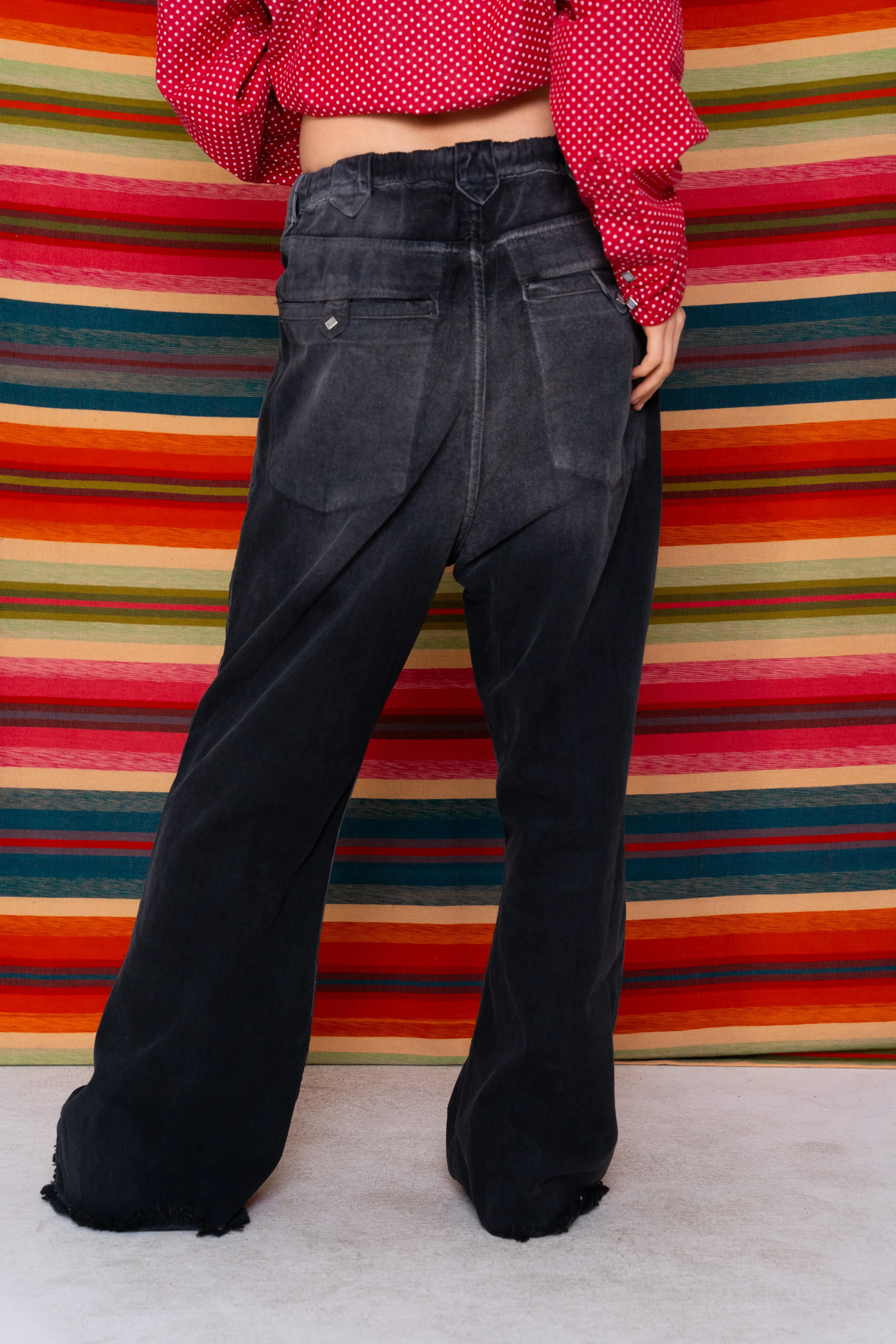 P75 Westerner Bell Bottoms Canvas Sunfaded Smoke Black