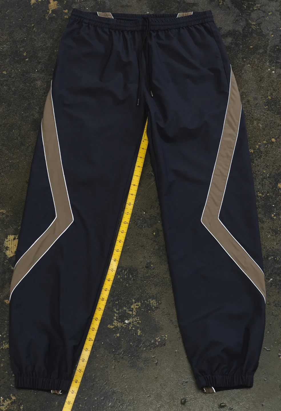 Paneled Nylon Pants / Navy x Taupe