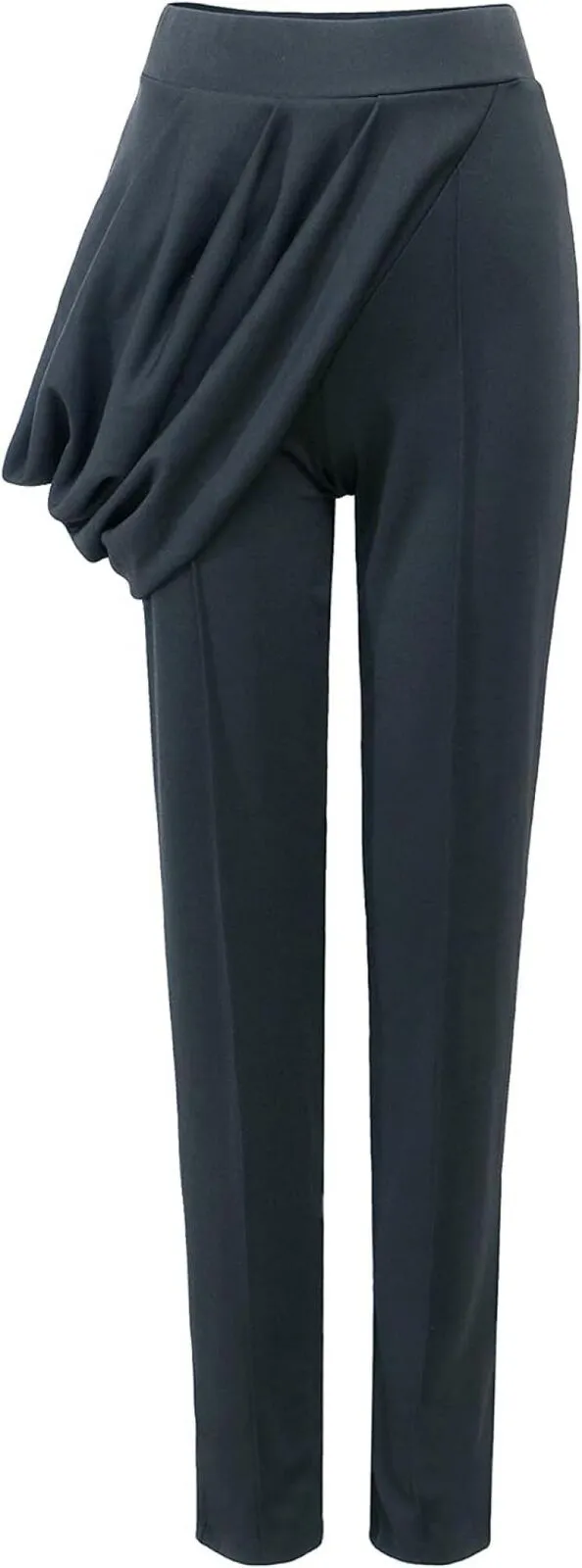 Pantora Womens LeShaun Draped Pencil Pant Black S