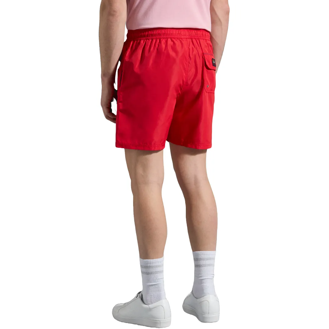 Paul & Shark Logo Swim Shorts - Red