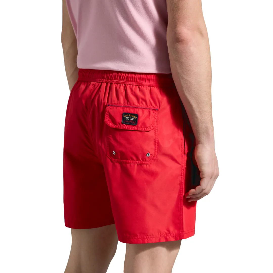 Paul & Shark Logo Swim Shorts - Red