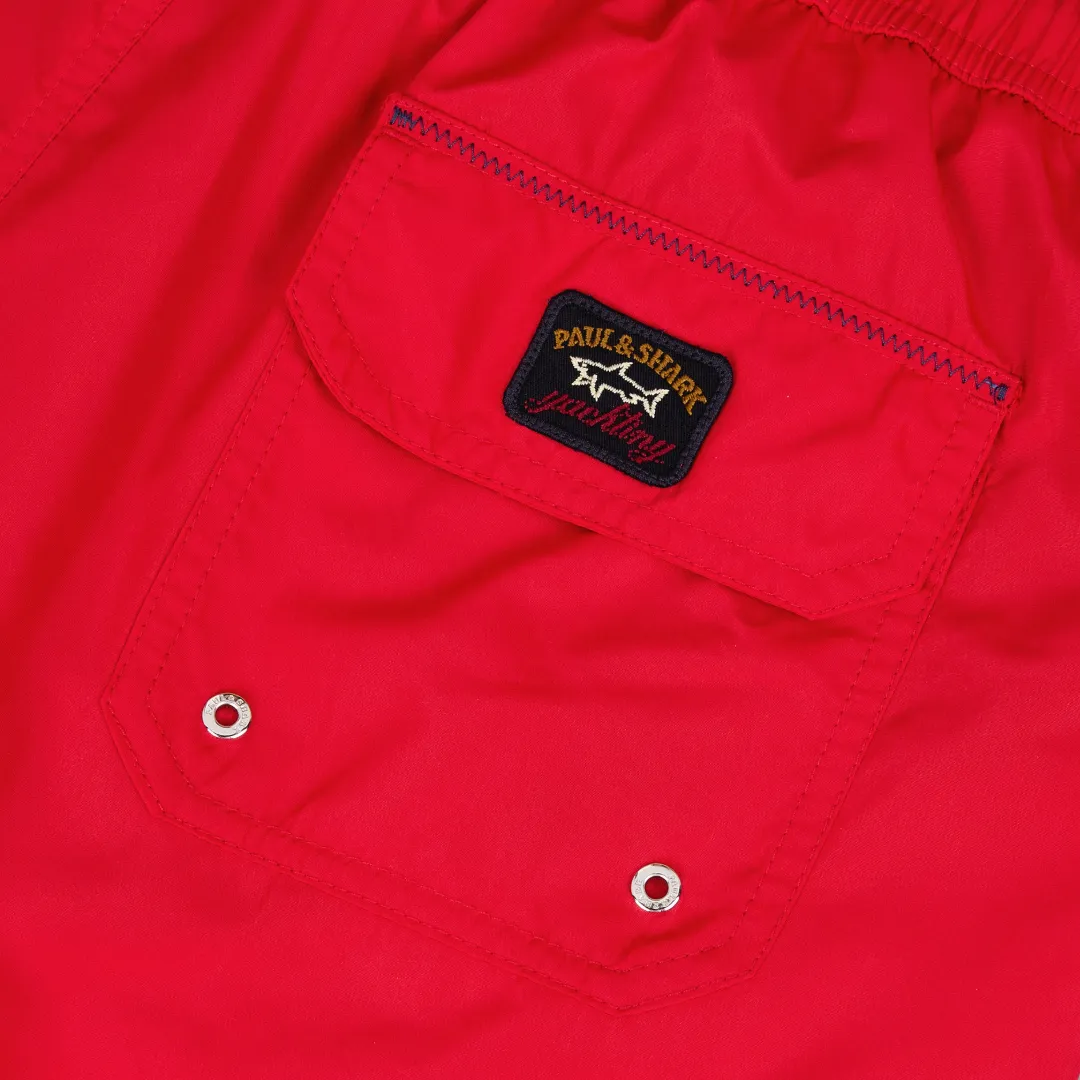 Paul & Shark Logo Swim Shorts - Red