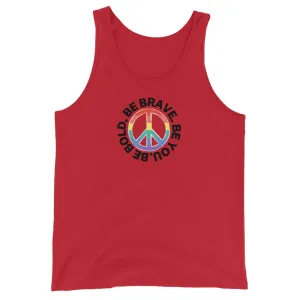 PEACE BE YOU with Peace Sign Motivational Message Graphic Tank Women