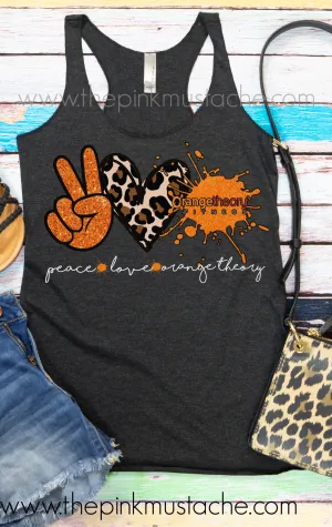 Peace Love Orange Theory Tank Top / Racerback Workout Tank