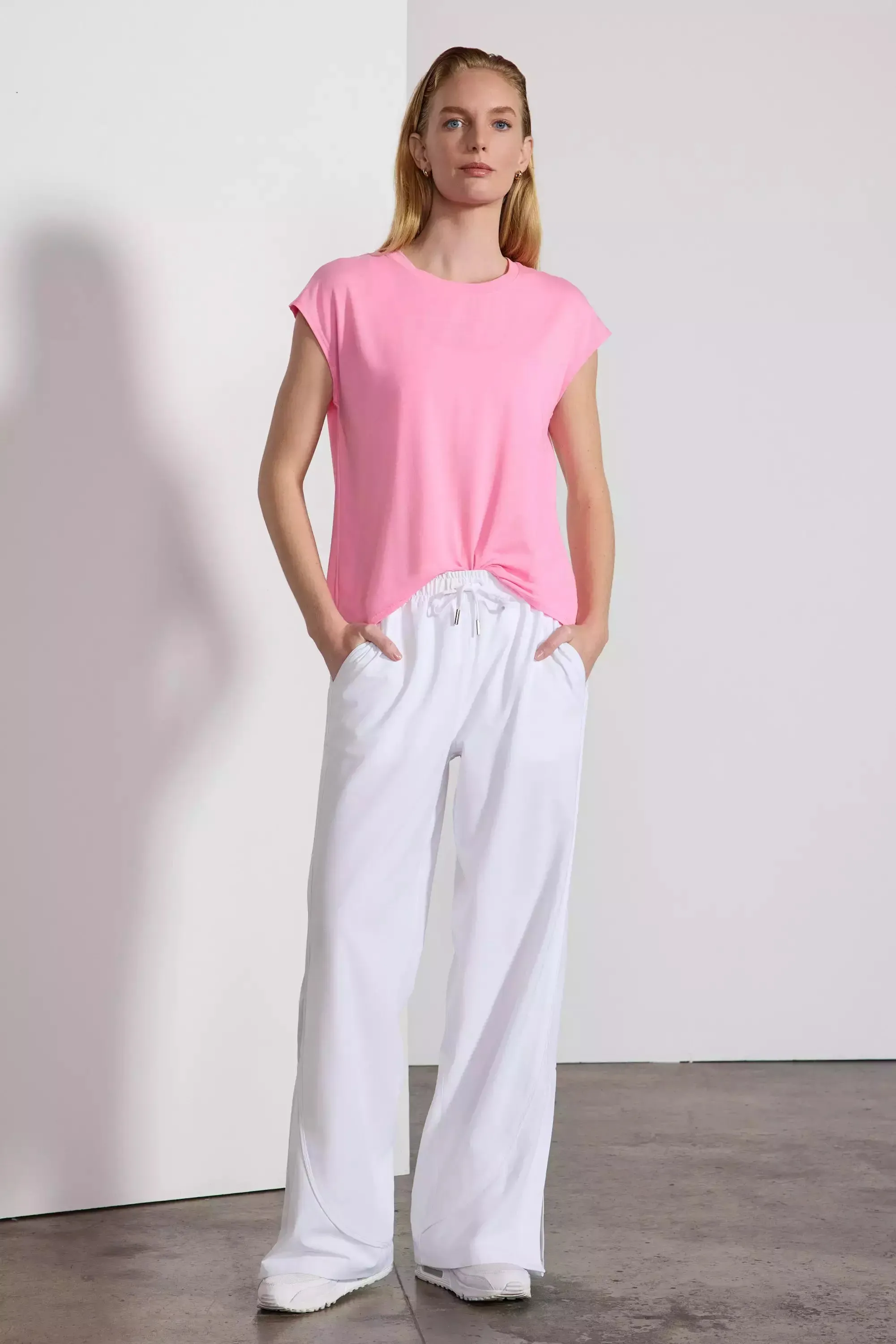 Performance Knit Sleeveless Tee - Sachet Pink