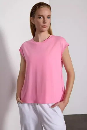 Performance Knit Sleeveless Tee - Sachet Pink