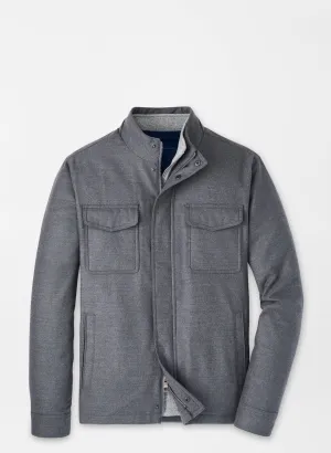 Peter Millar Mens Classic Fit Norfolk Wool Bomber - CHARCOAL