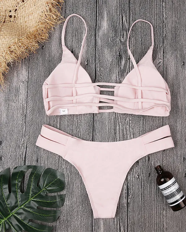Pink Cut Out Bikini Sets