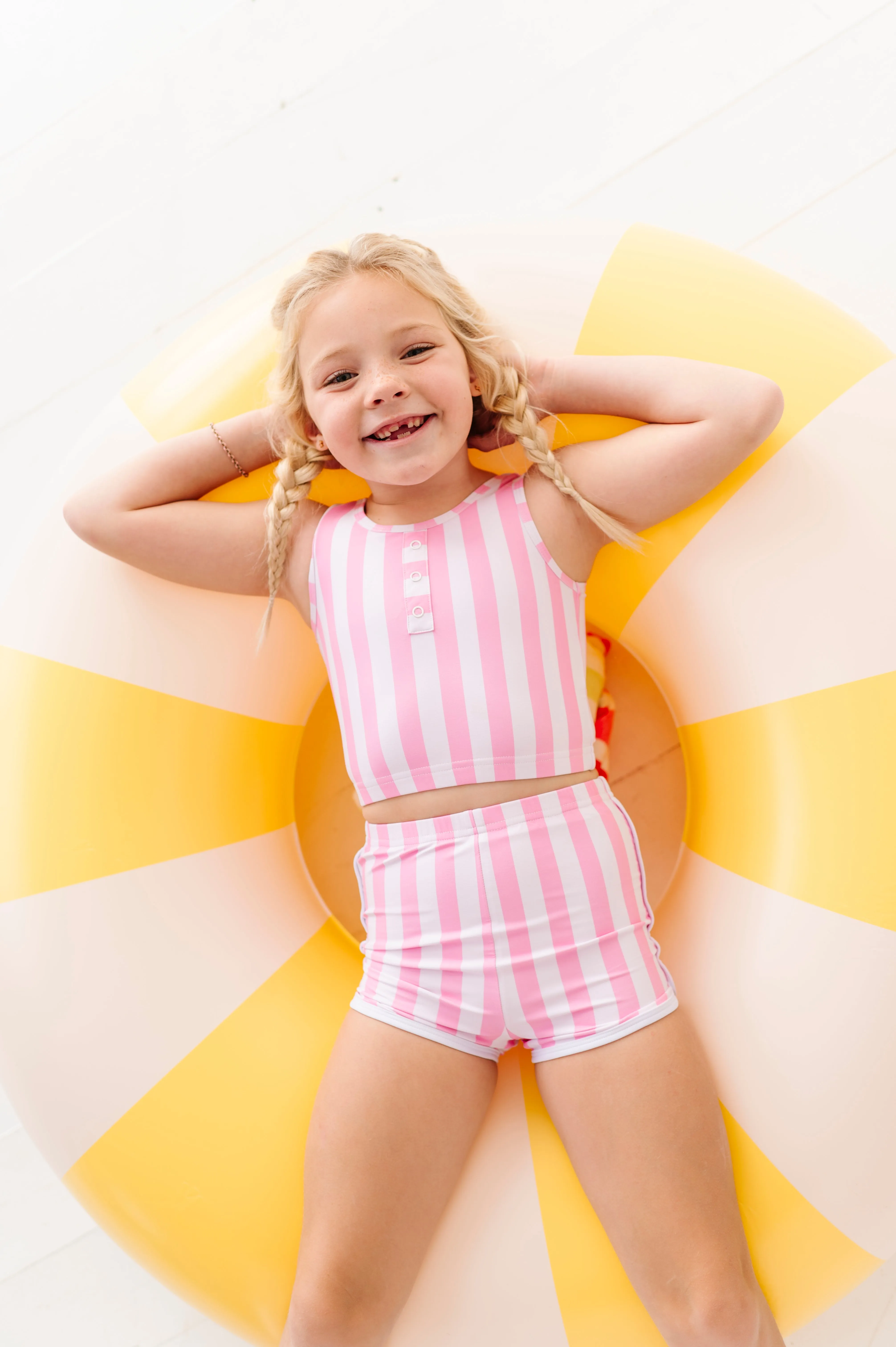 Pink Stripes: Boy Shorts TWO-PIECE