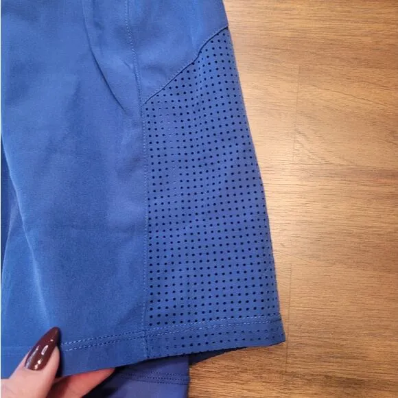 PINSPARK Athletic Shorts for Women 2 in 1 Workout Small, Blue NWT