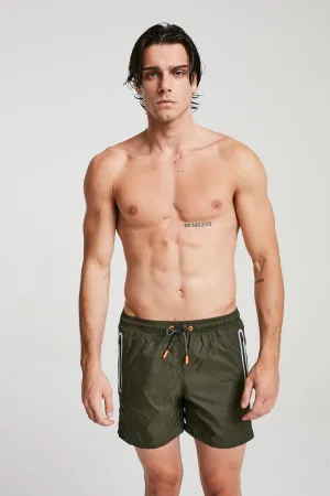 Pocket Detail Swim Shorts In Green